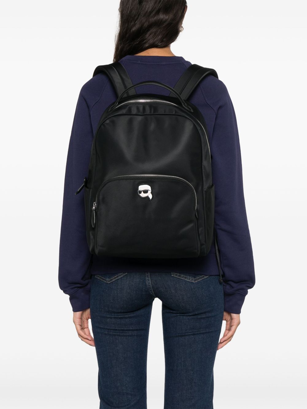 Karl Lagerfeld logo-print backpack - Zwart