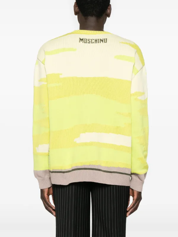 【送料&関税込】Moschino Smiley Sweater Yellow Cotton Blend Pullover Smiley Sweater by Moschino on Sale