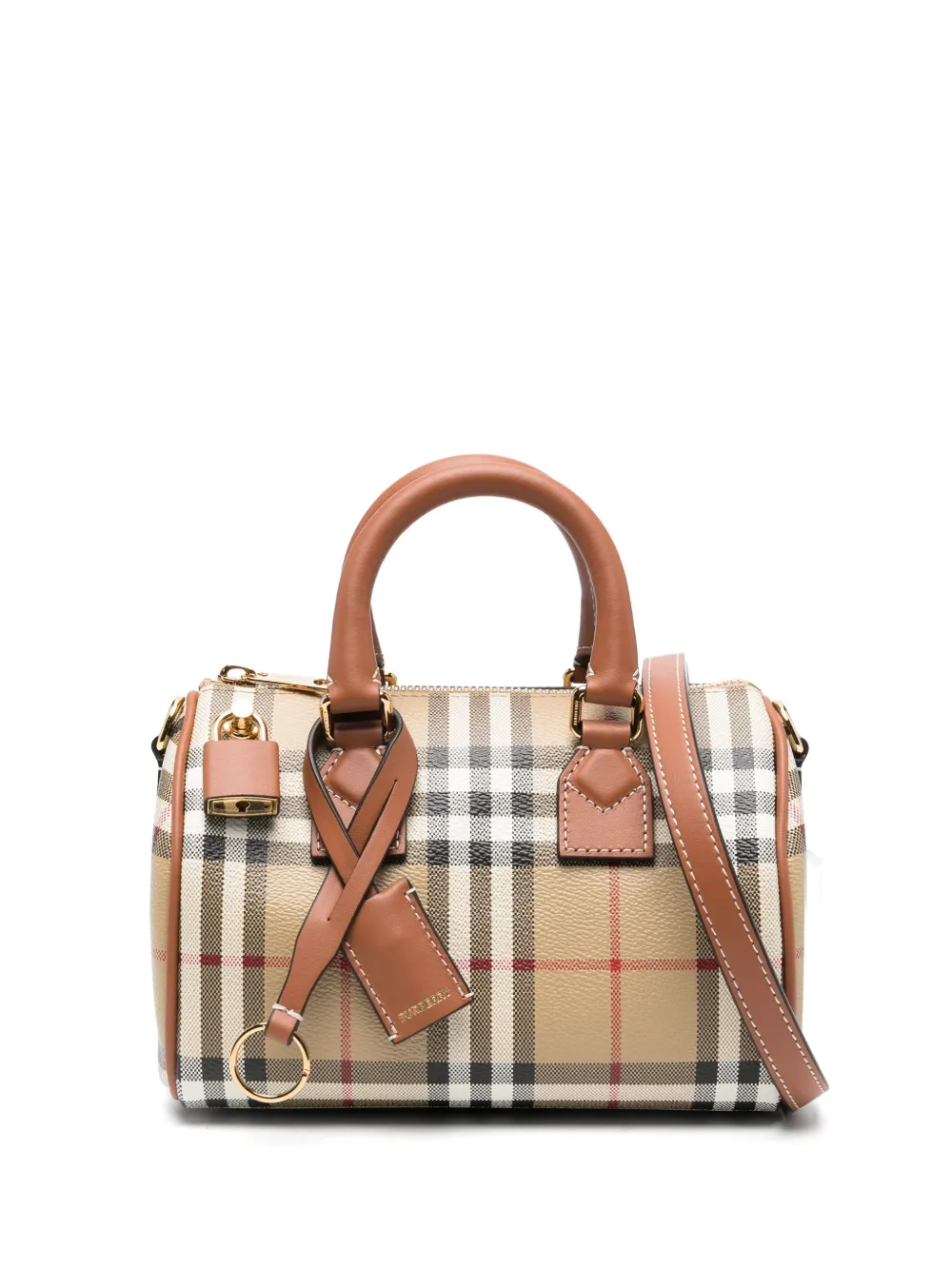 Burberry Check Bowling mini-tas Beige
