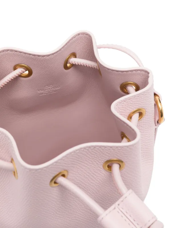 かごバッグ [VALENTINO] Garavani Women's V Logo Micro Bucket Bag Mini Bucket Bag In Nappa With Vlogo Signature Chain for