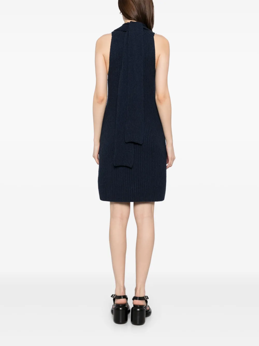 Pre-owned Chanel 2008 Cc Mark Sleevesless Dress In Blue
