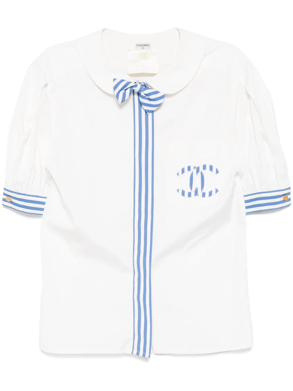 CHANEL Pre-Owned camisa CC Mark 2000 a rayas | blanco | Image 1