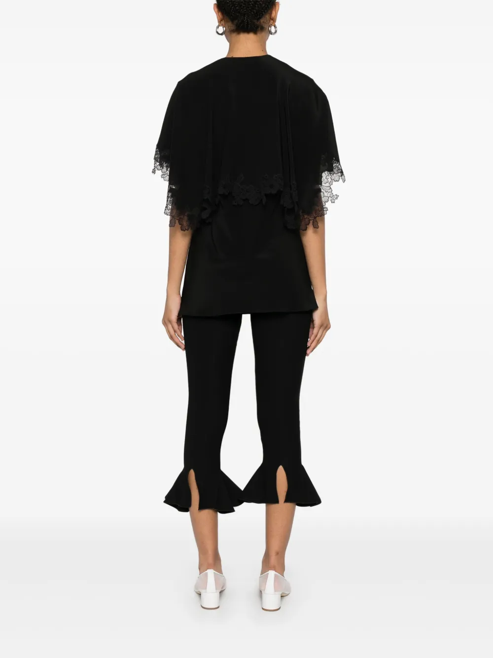 Stella McCartney Blouse met detail van kant Zwart