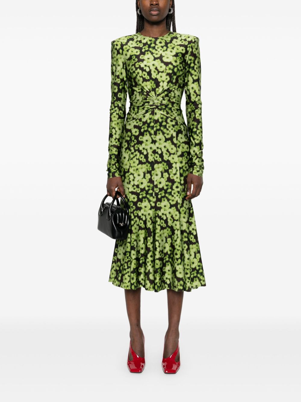 Philosophy Di Lorenzo Serafini Midi-jurk met bloemenprint - Groen