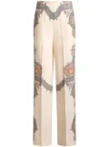 ETRO Year of Snake silk palazzo trousers - Neutrals