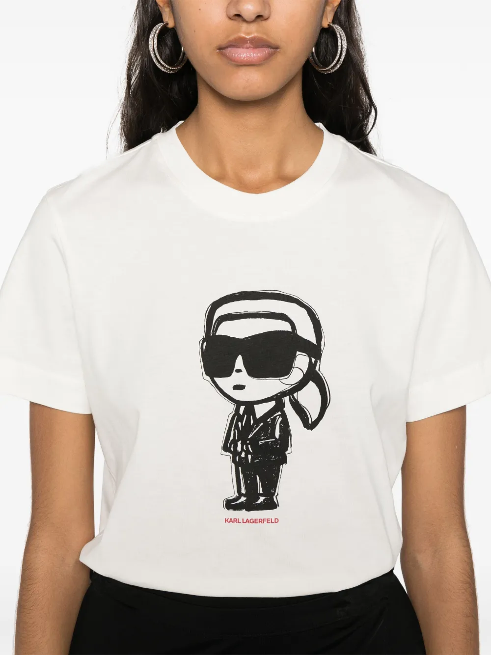 Karl Lagerfeld IKon Sketch T-shirt Wit