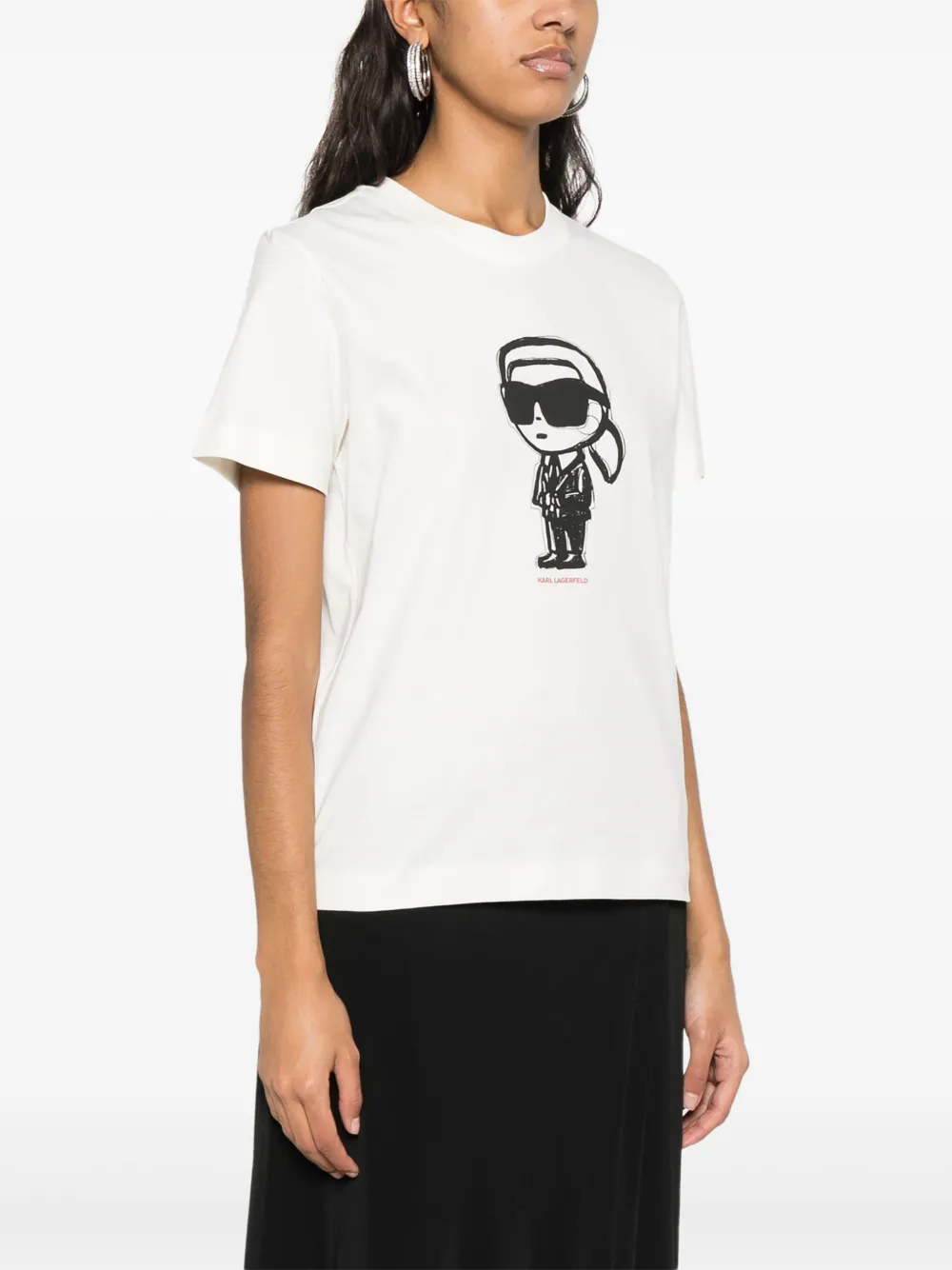 Karl Lagerfeld IKon Sketch T-shirt Wit