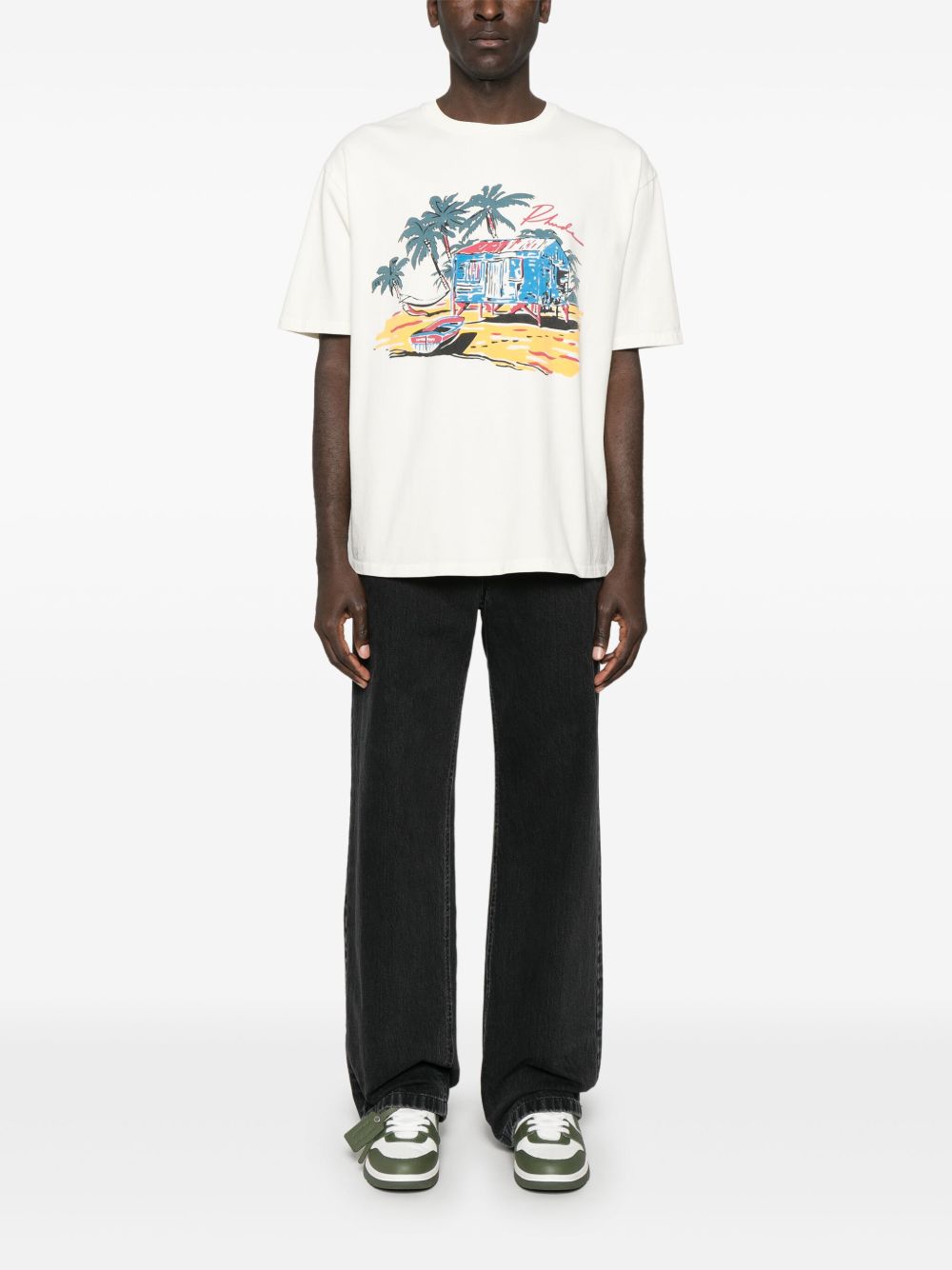 RHUDE T-shirt met grafische print - Wit