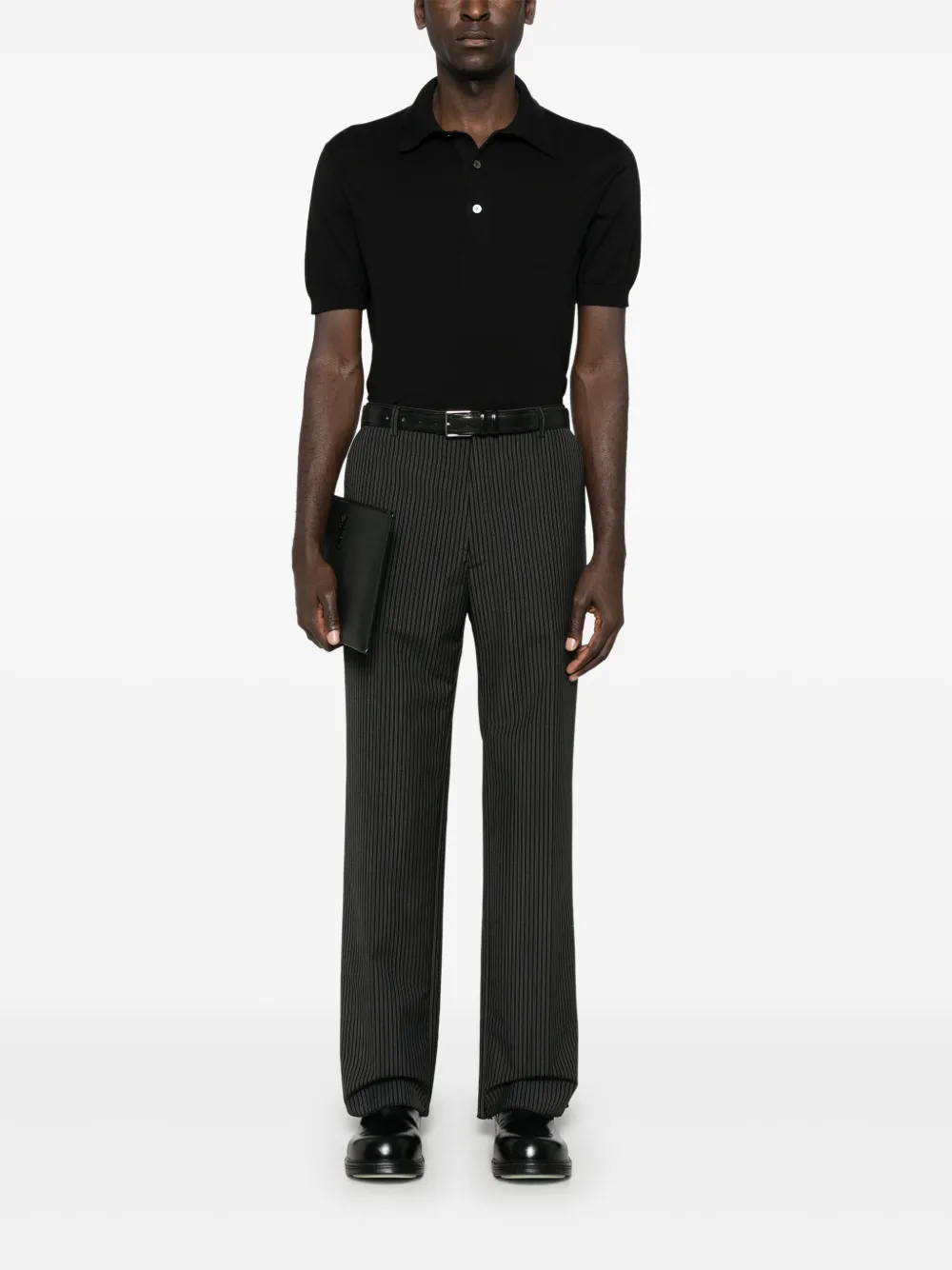 Zegna Gebreid poloshirt - Zwart