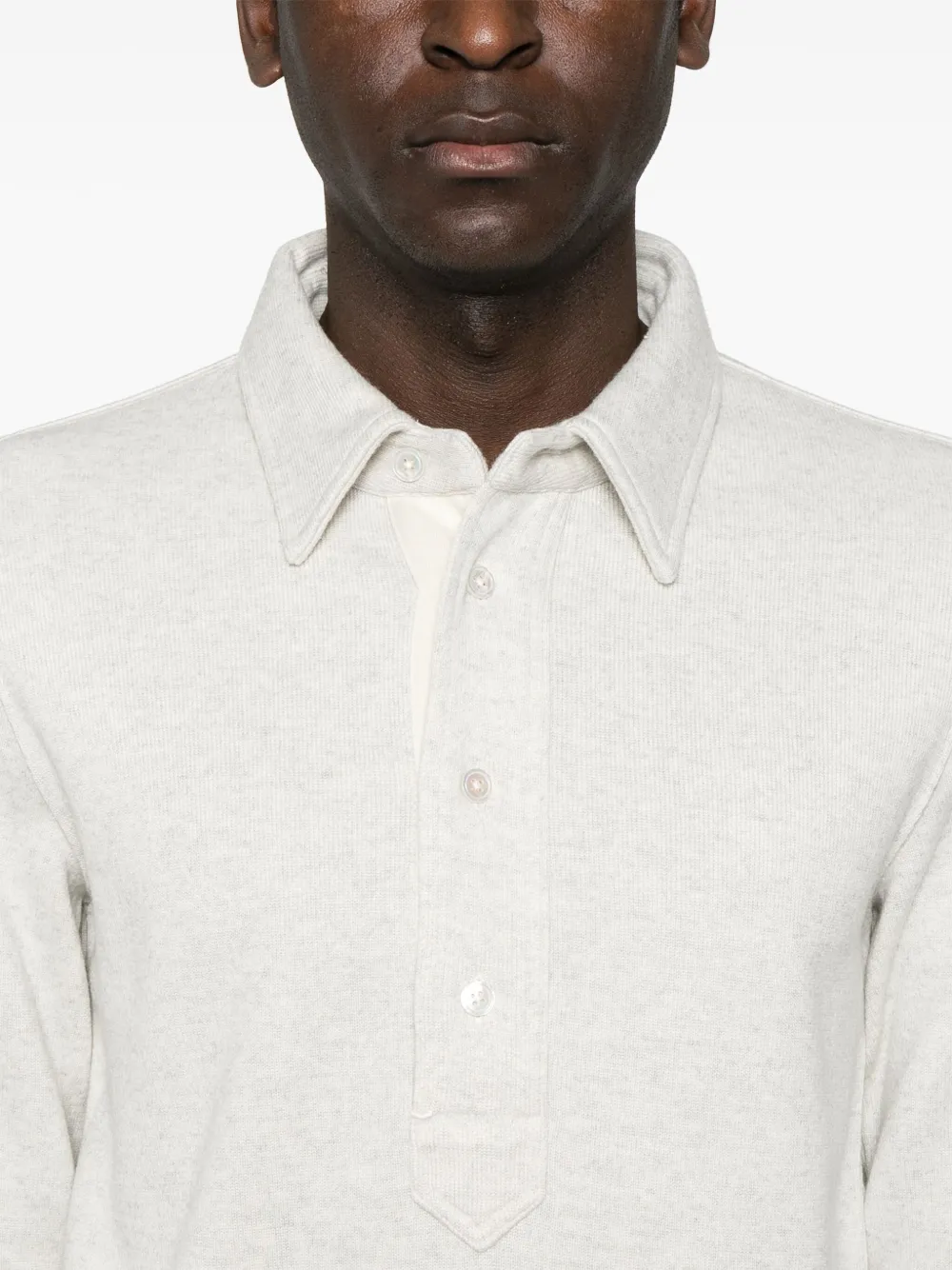 TOM FORD Gebreid poloshirt Grijs