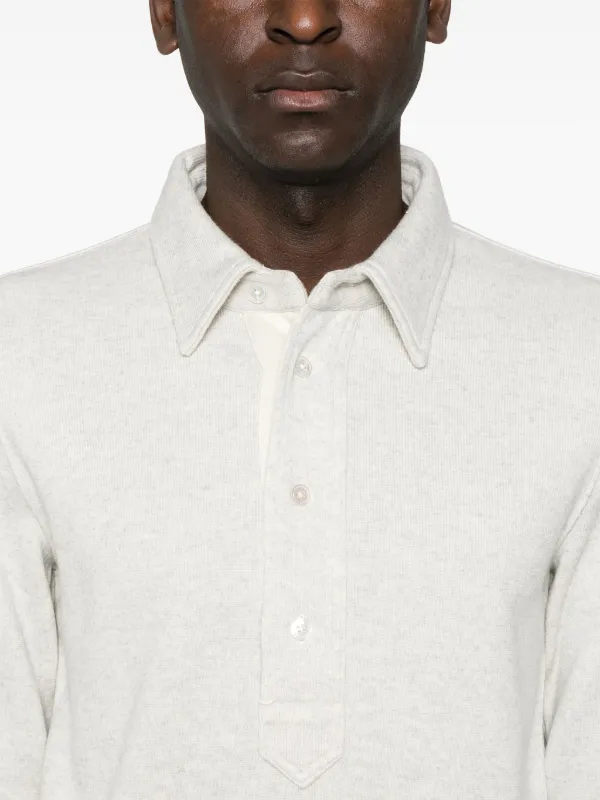 TOM FORD Knitted Polo Shirt | Grey | FARFETCH