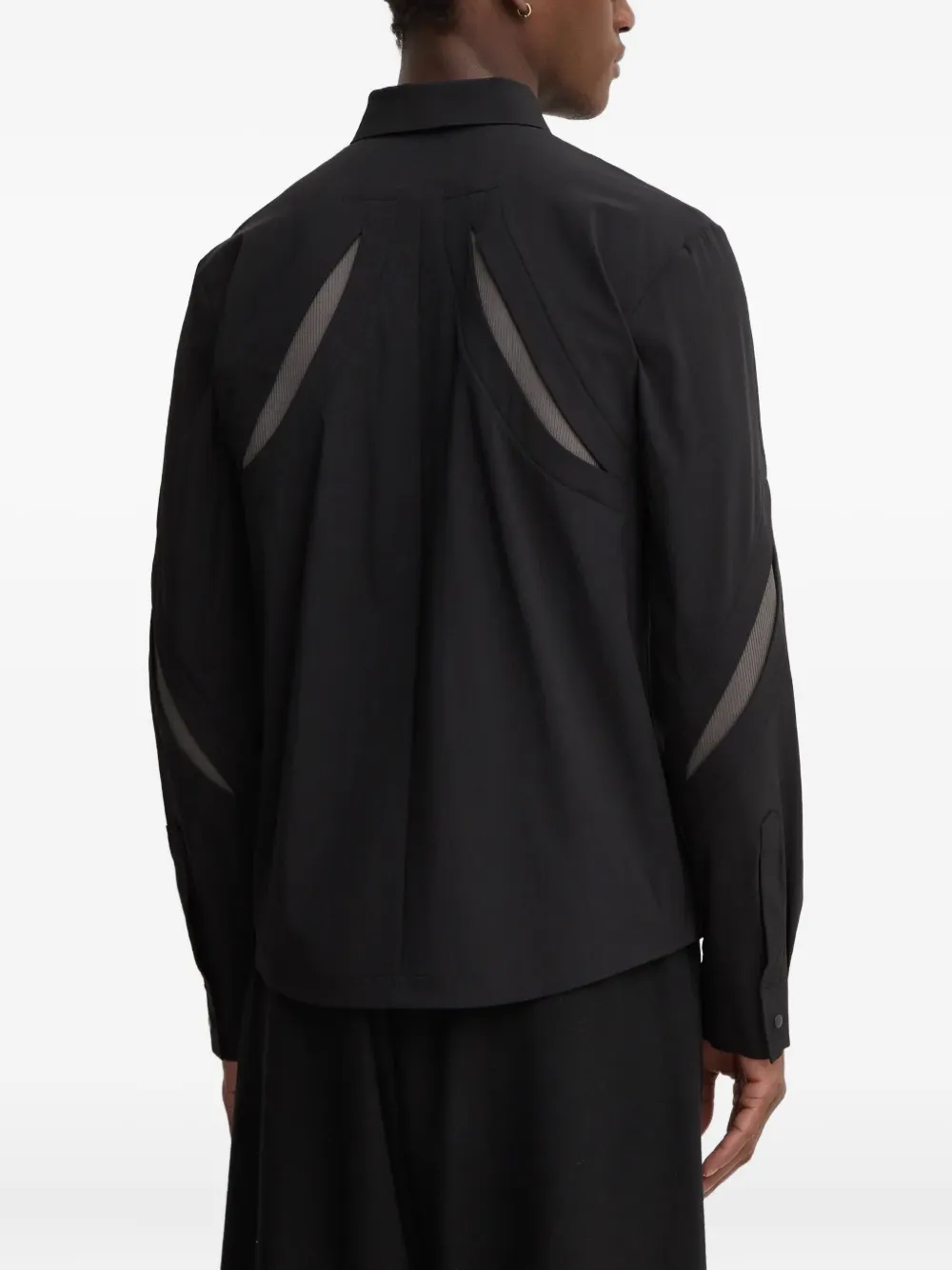 Heliot Emil Cut-out Design Long-sleeve Shirt In Black