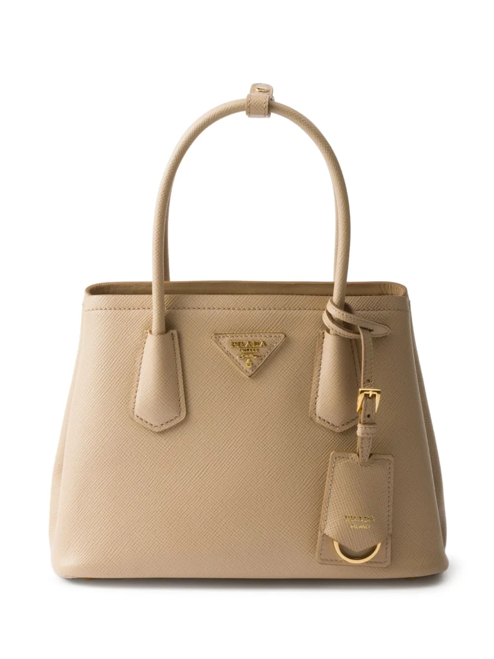 Prada Double Saffiano kleine shopper Beige