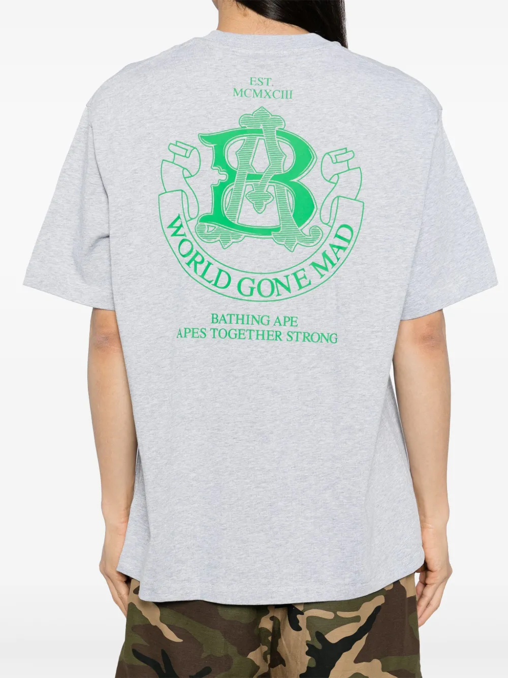 A BATHING APE T-shirt met logoprint Grijs