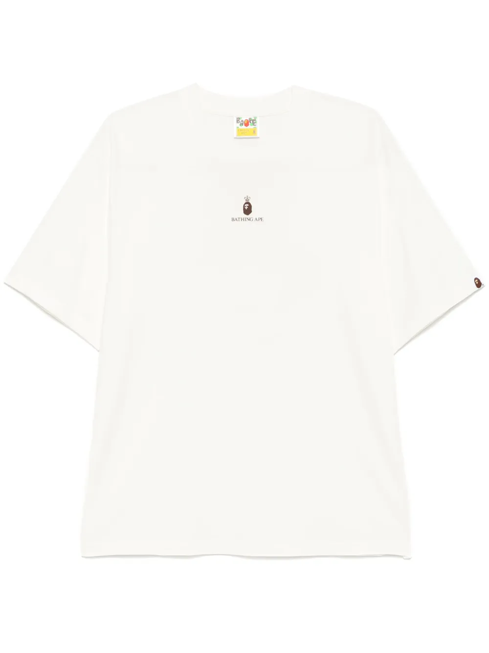 A BATHING APE T-shirt met logoprint Beige