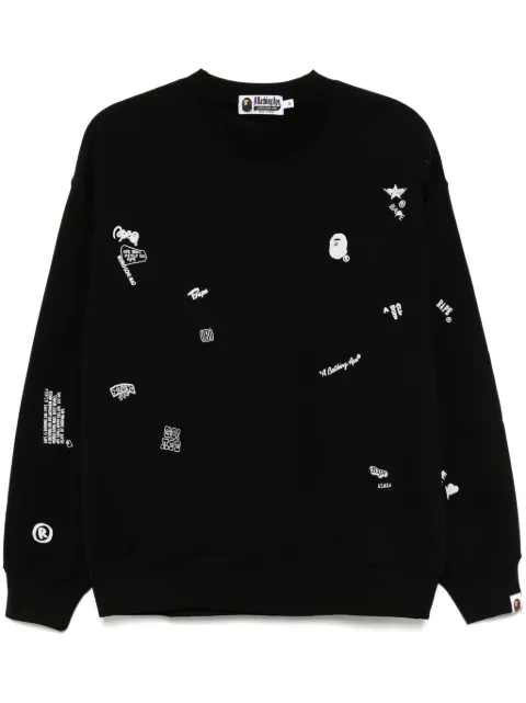 A BATHING APE® all-over logo print sweater