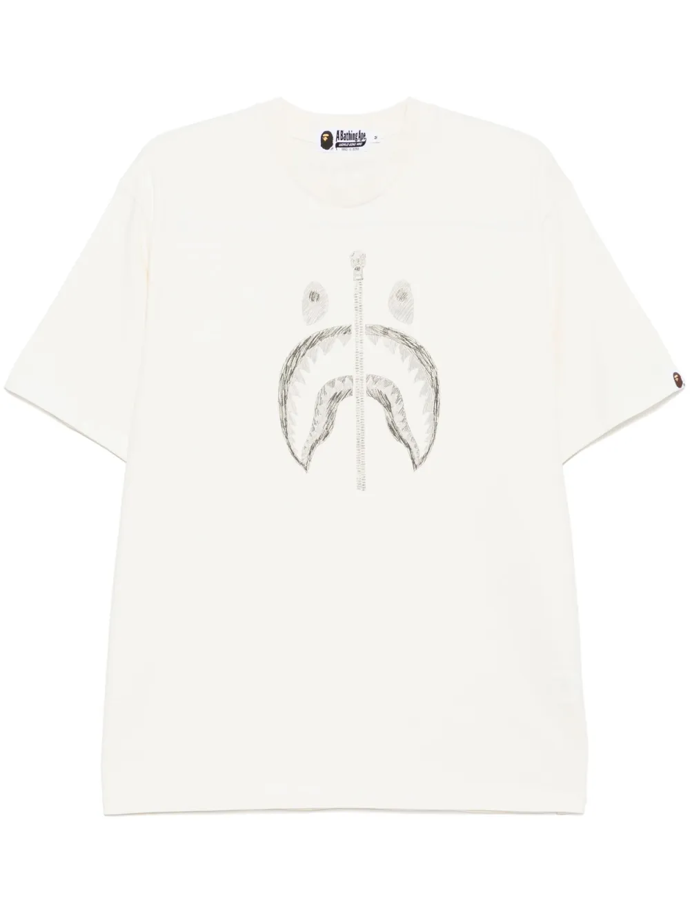 A BATHING APE T-shirt met logoprint Beige