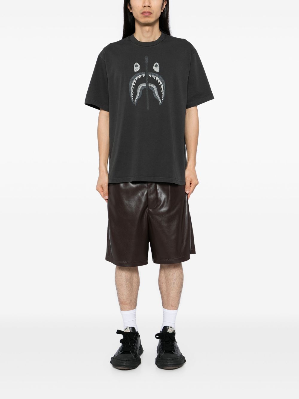 A BATHING APE T-shirt met logoprint - Zwart