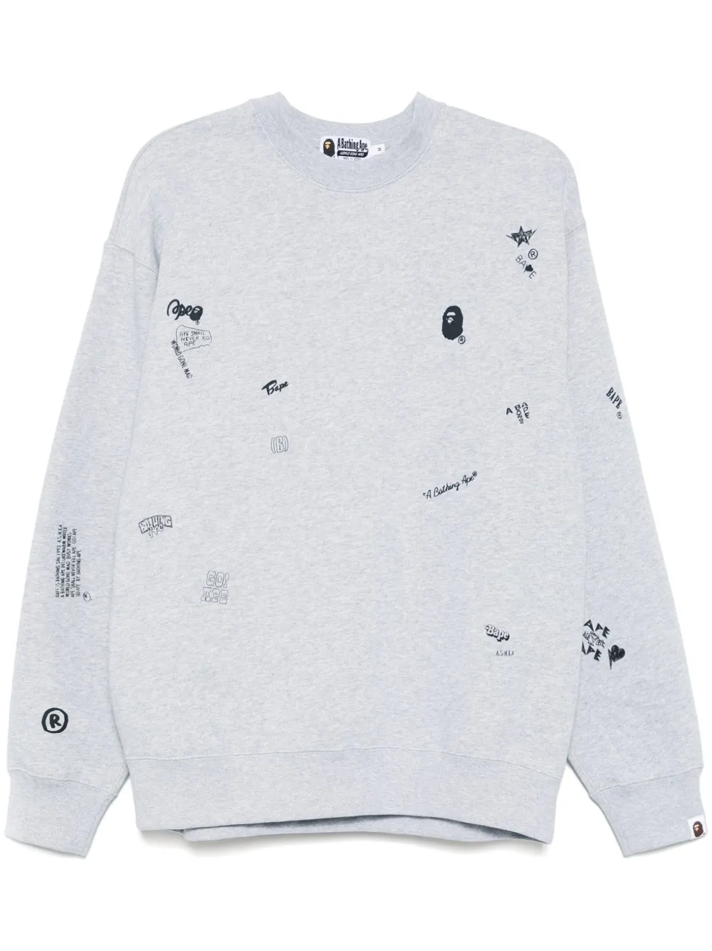 A BATHING APE Sweater met logoprint Grijs