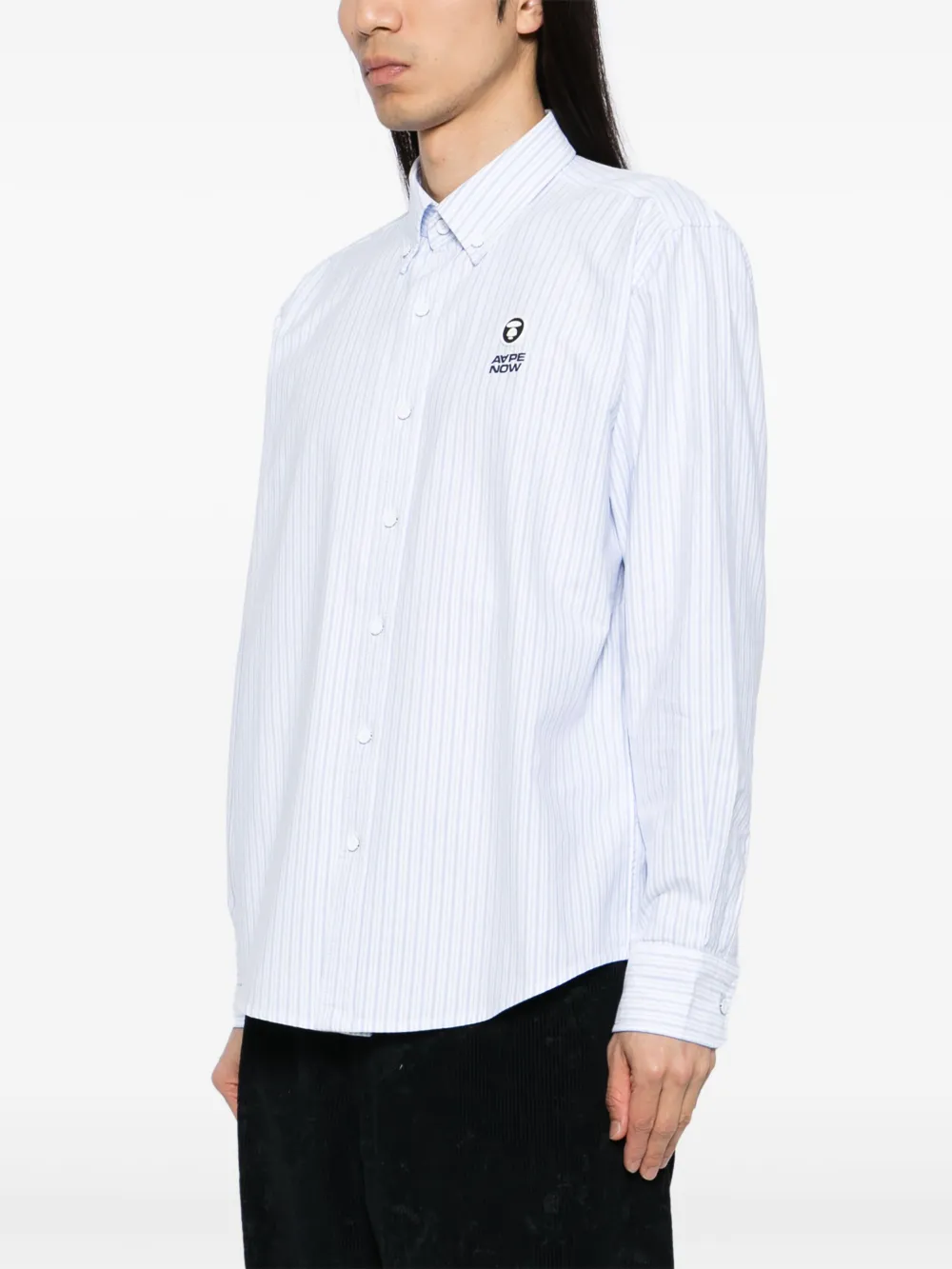 AAPE BY *A BATHING APE Overhemd met logopatch Blauw