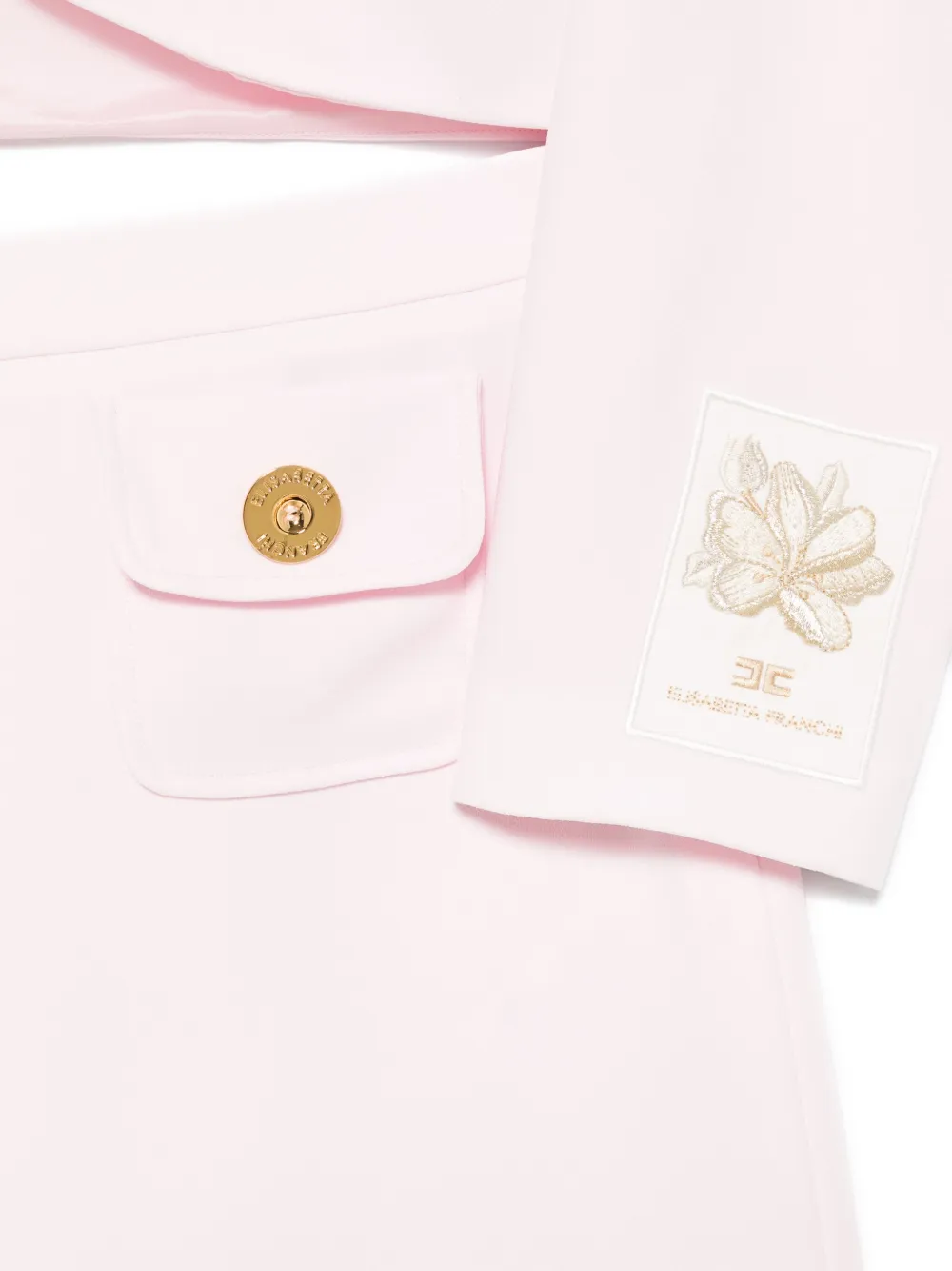 Shop Elisabetta Franchi La Mia Bambina Logo-patch Skirt Suit In Pink