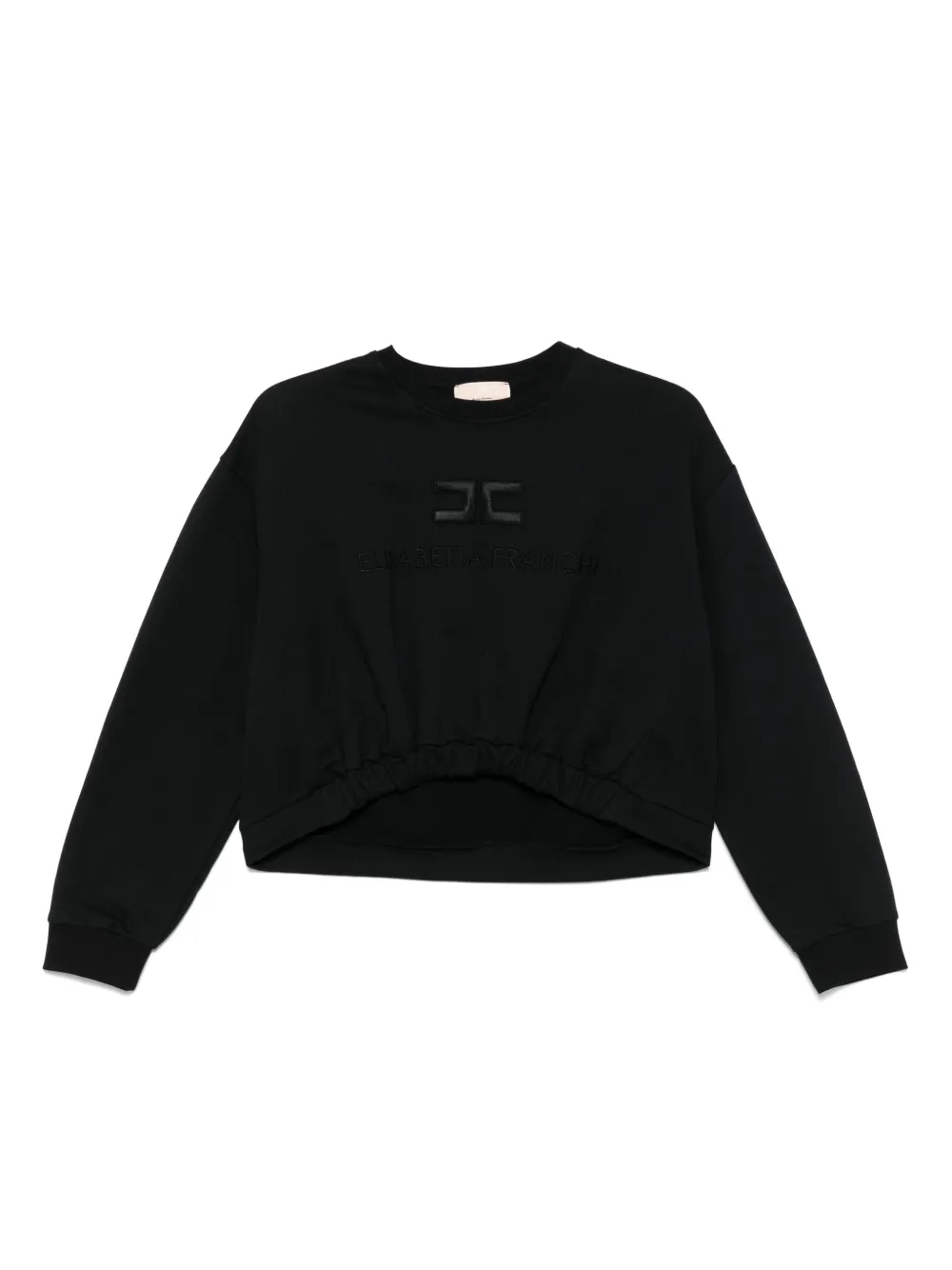 Elisabetta Franchi La Mia Bambina Logo-embroidered Sweatshirt In Black