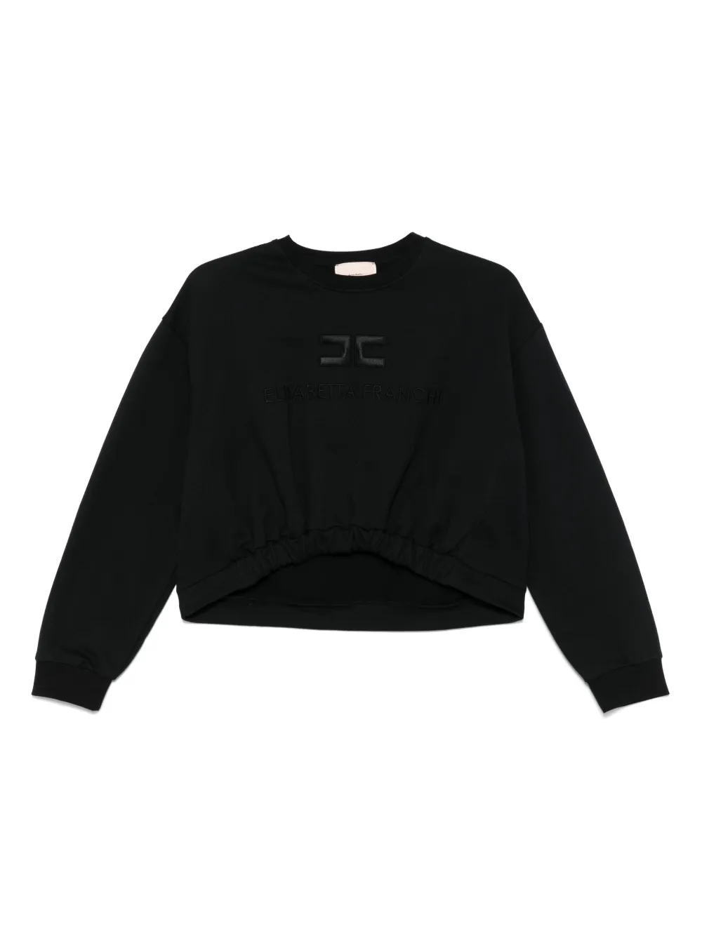 Elisabetta Franchi La Mia Bambina Sweater met geborduurd logo Zwart