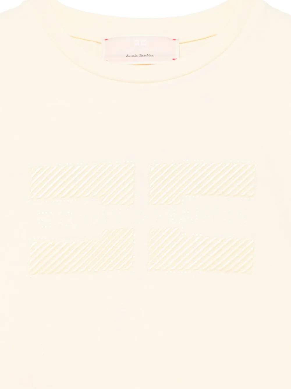 Elisabetta Franchi La Mia Bambina T-shirt met logo van stras Geel
