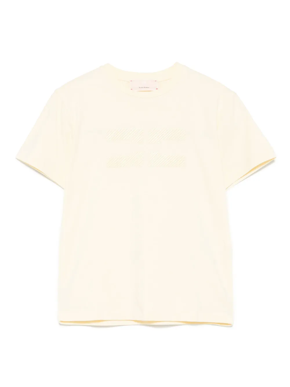 Elisabetta Franchi La Mia Bambina T-shirt met logo van stras Geel