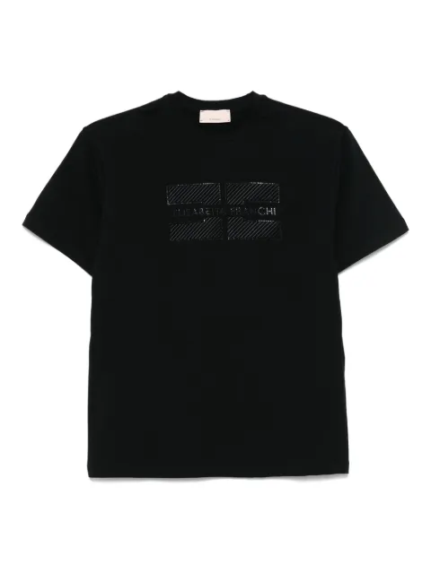 Elisabetta Franchi La Mia Bambina rhinestone-logo T-shirt
