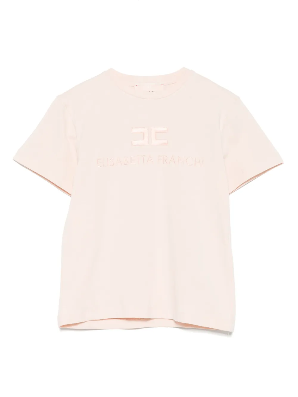 Elisabetta Franchi La Mia Bambina T-shirt met geborduurd logo Roze