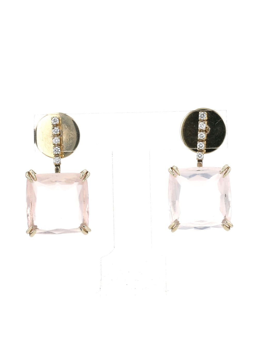 HStern 2010s pre-owned 18kt yellow gold Cobblestone quartz and diamond earrings - Goud