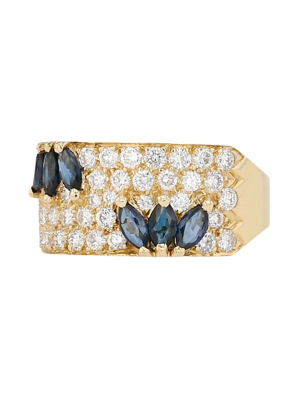 Van Cleef & Arpels yellow gold diamonds and sapphires ring