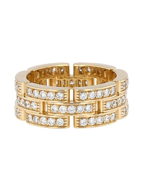 Cartier 2005 pre-owned 18kt yellow gold Maillon Panthère medium diamond ring