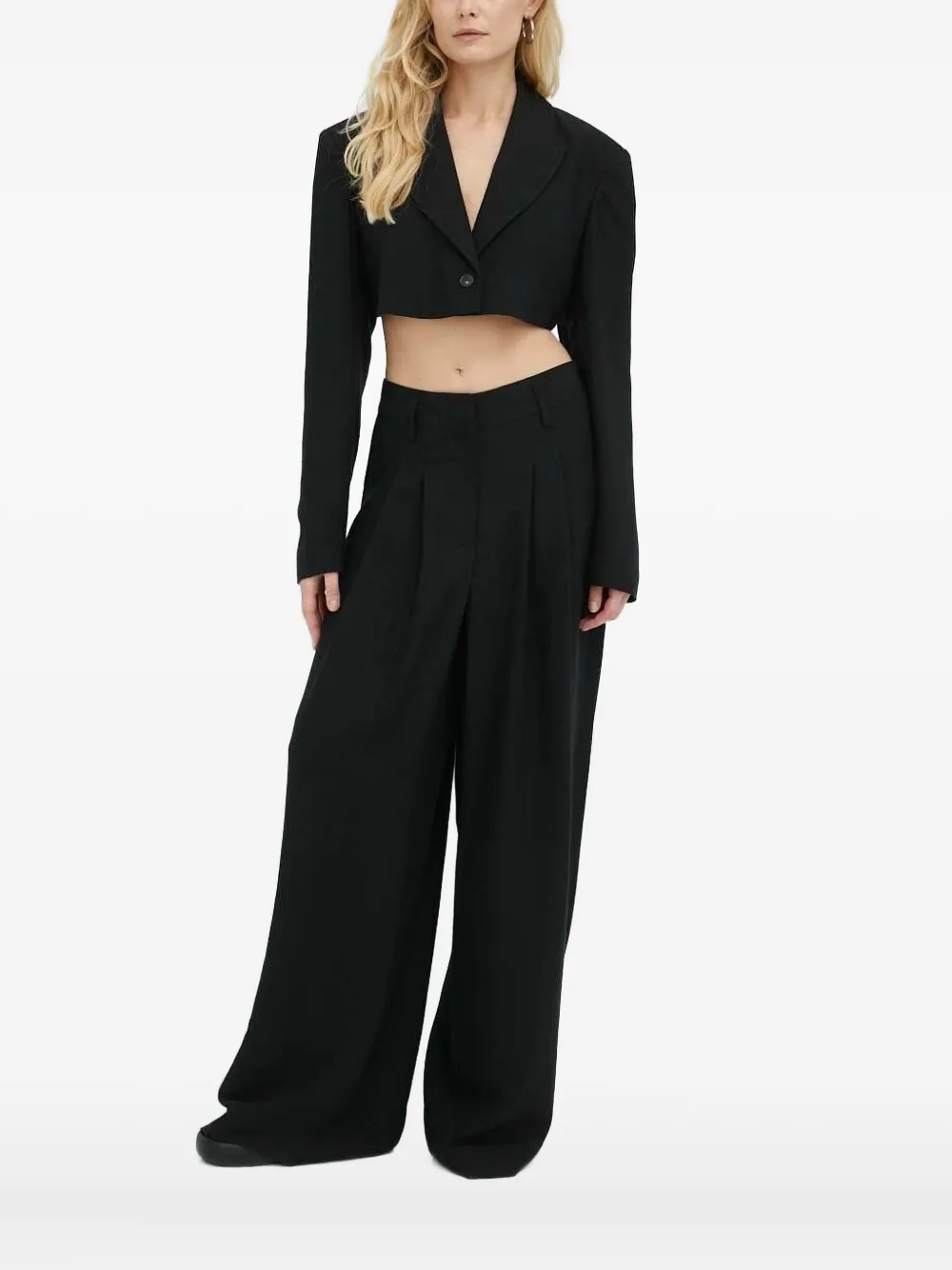 Herskind Single-breasted Cropped Blazer In Black