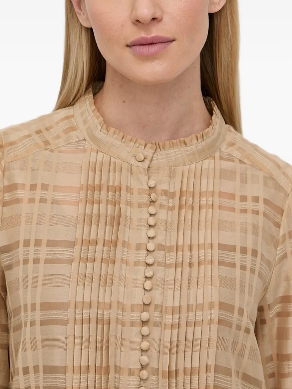 HERSKIND Mini-jurk met geplooide detail Beige