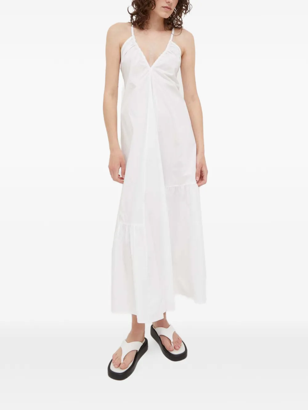 HERSKIND V-neck midi dress - Bianco