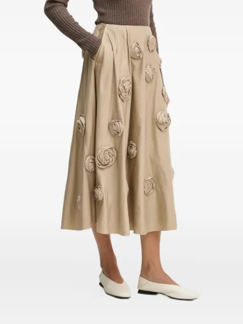 HERSKIND William Blooming floral-appliqué midi skirt