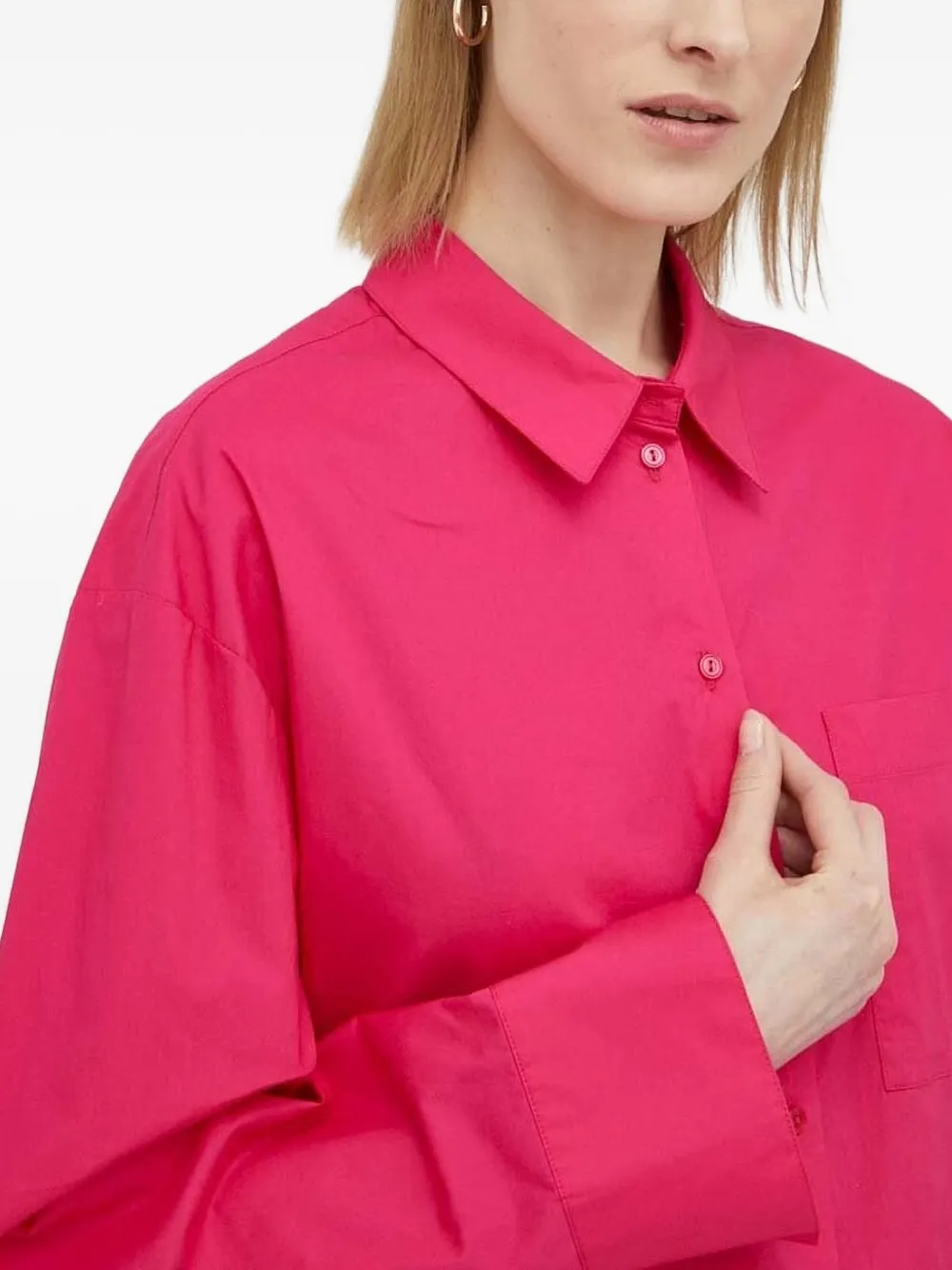 HERSKIND Button-down blouse met zak Roze