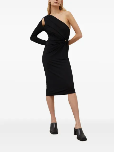 HERSKIND one-shoulder twist-detail midi dress