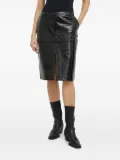 HERSKIND split-front leather midi skirt - Black