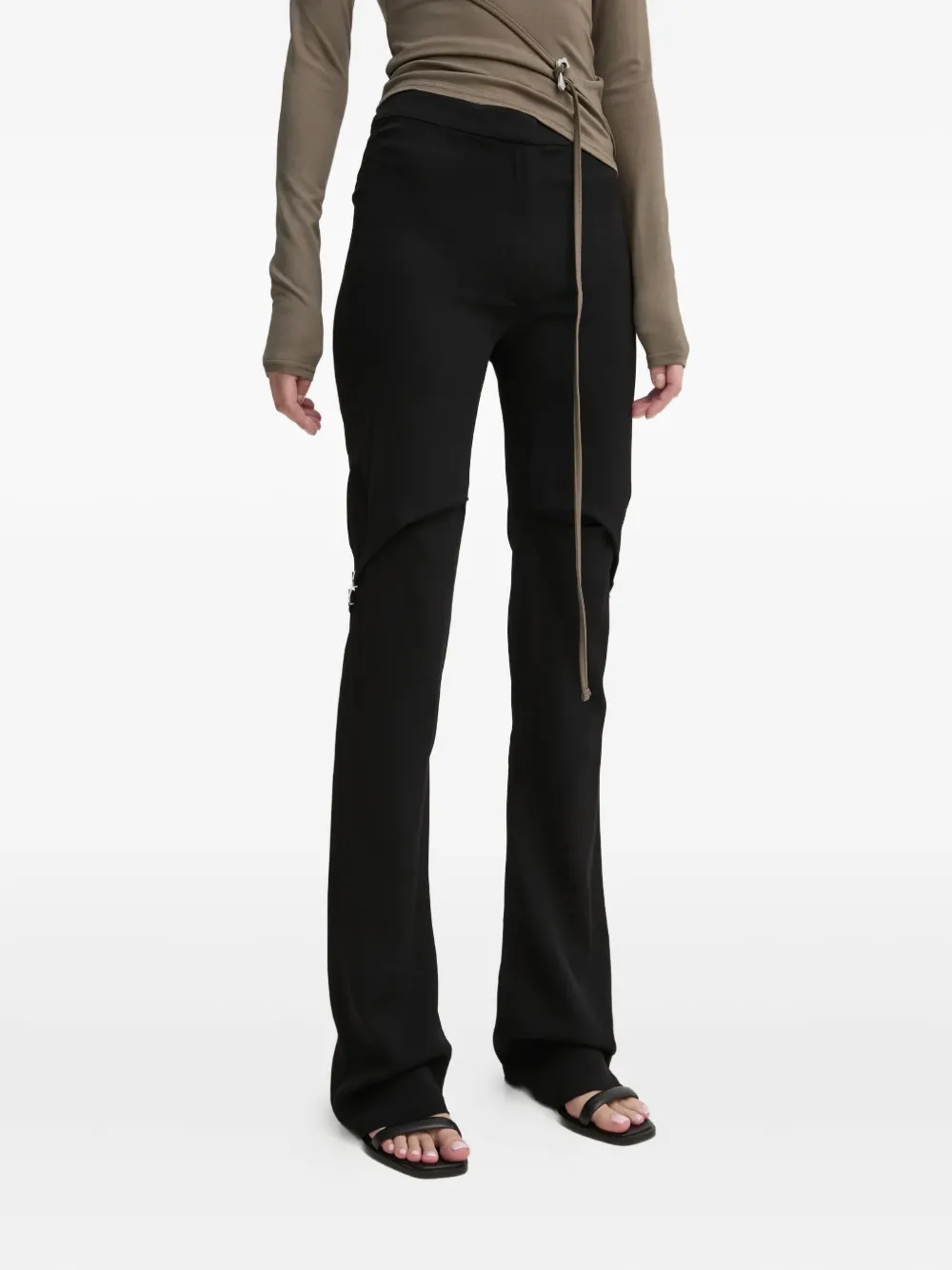 HELIOT EMIL strap-detail trousers | Black | Image 1