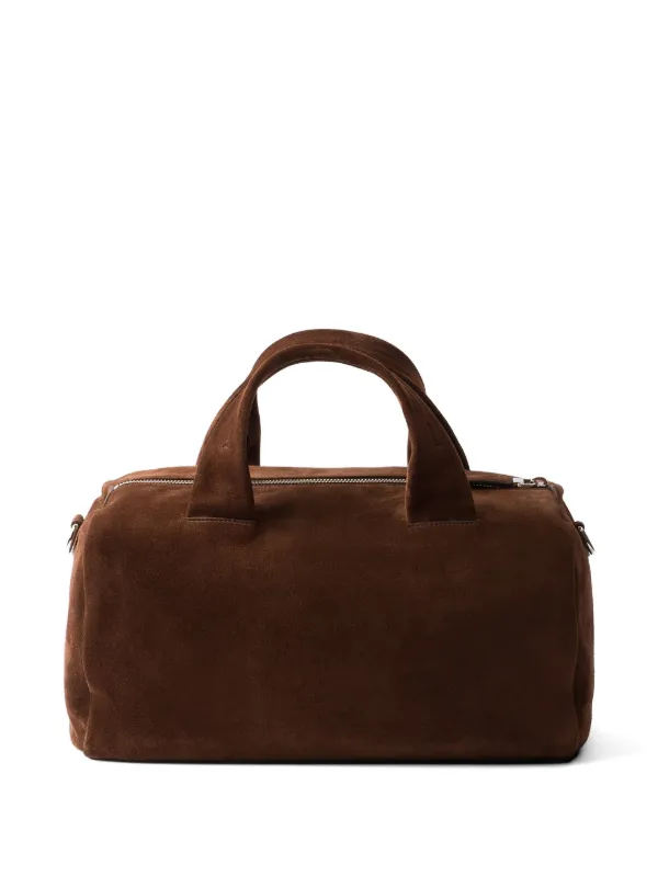 Prada Small Suede Duffle Bag | Brown | FARFETCH