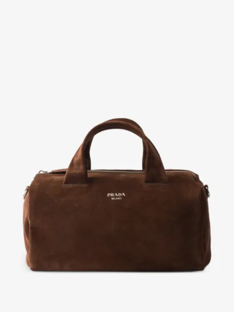 Prada small suede duffle bag