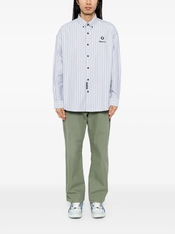 AAPE BY *A BATHING APE® ストライプ シャツ | グレー | FARFETCH JP