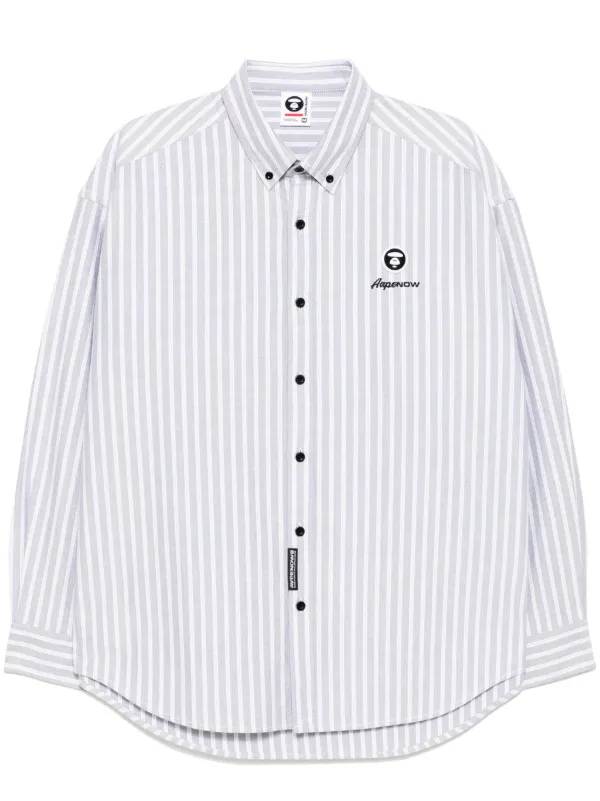 AAPE BY *A BATHING APE® ストライプ シャツ | グレー | FARFETCH JP
