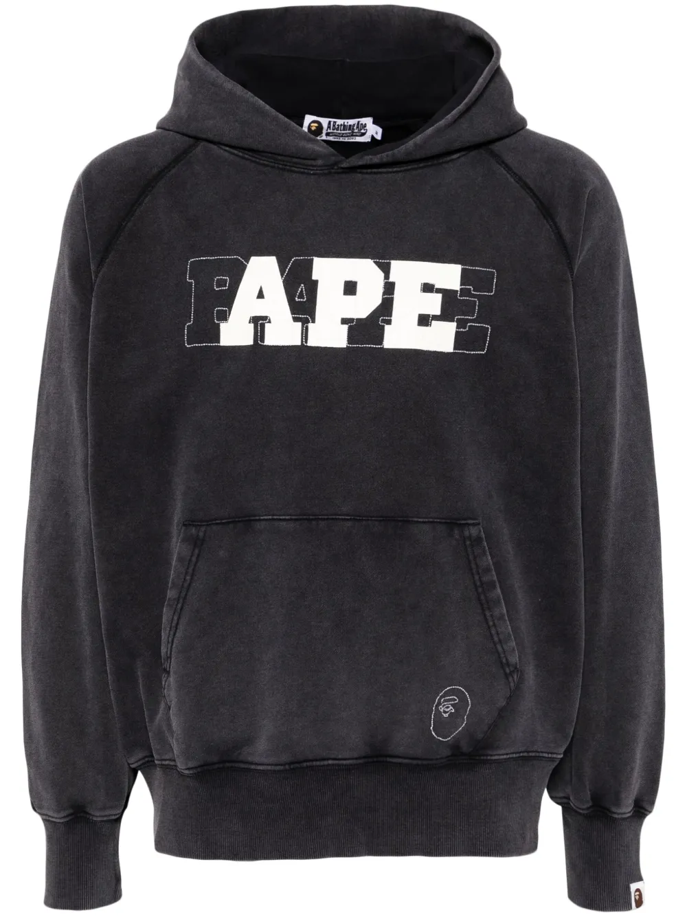 A BATHING APE Hoodie met logoprint Zwart