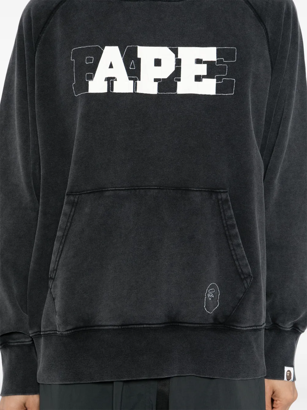 A BATHING APE Hoodie met logoprint Zwart