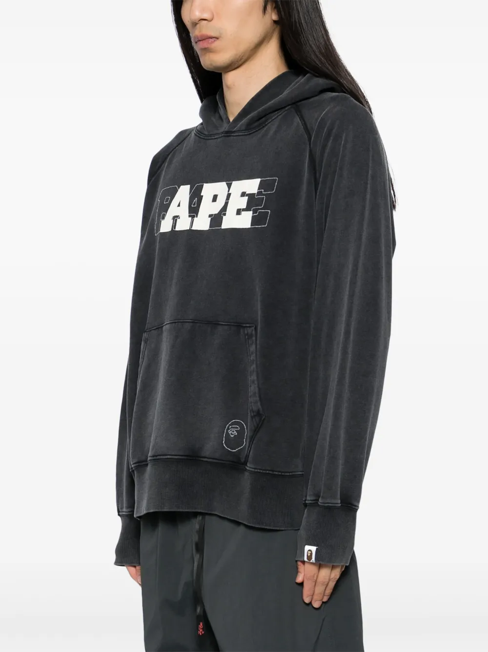 A BATHING APE Hoodie met logoprint Zwart