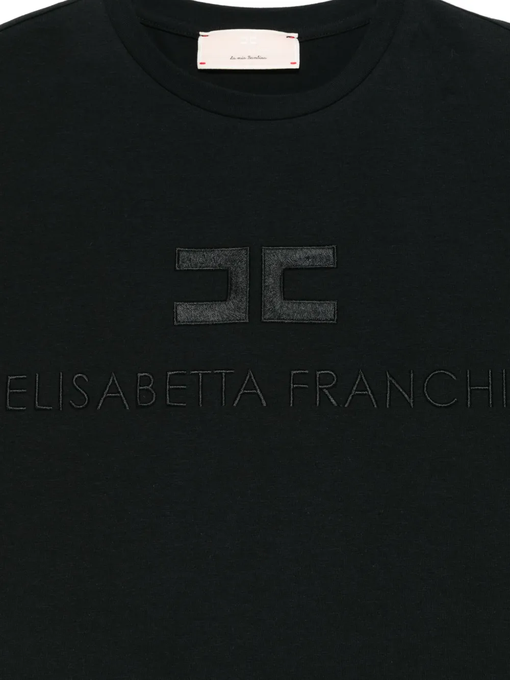 Elisabetta Franchi La Mia Bambina T-shirt met geborduurd logo Zwart